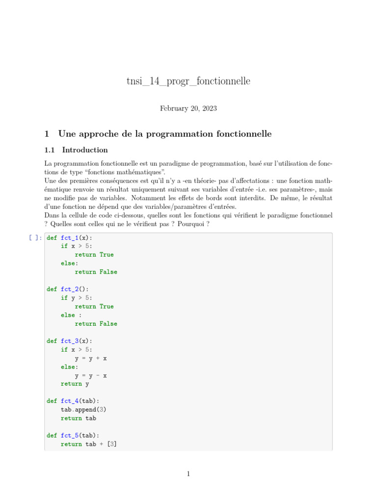 Introduction à la programmation fonctionnelle | PDF | Programmation ...