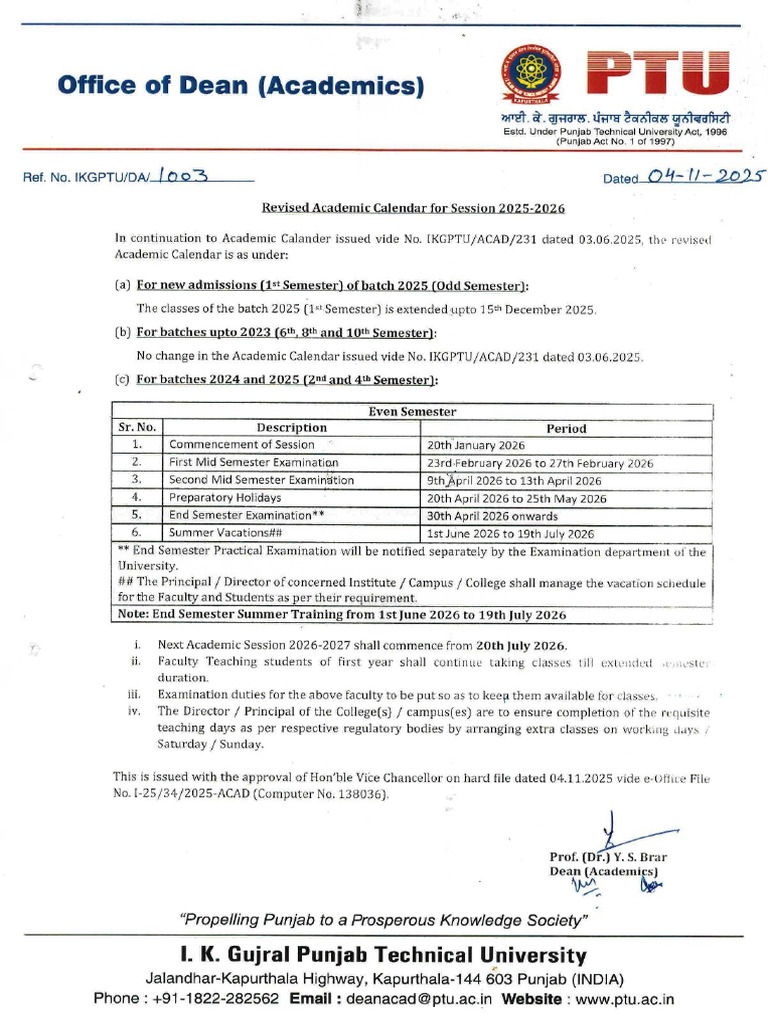 2025 11 04 Revised Academic Calendar | PDF | Academic Term | Academia