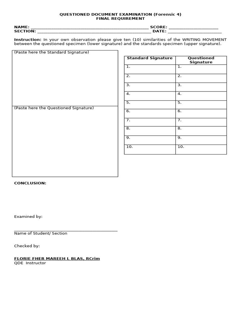 Forensic Document Examination Guide | PDF