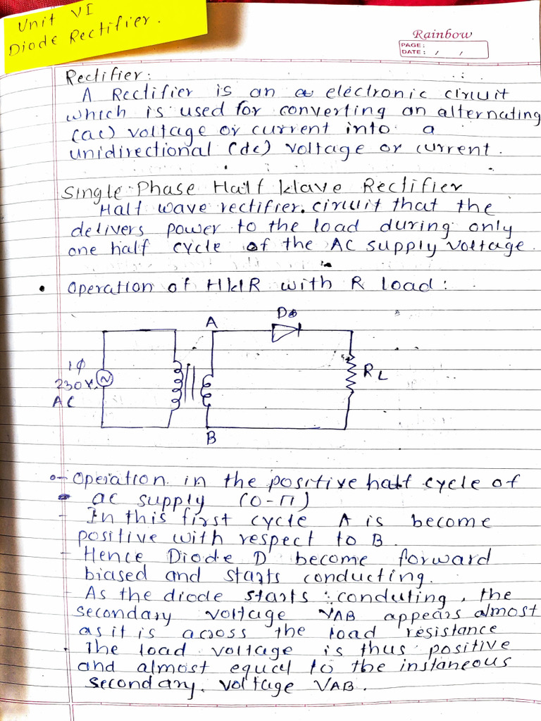 ADE Unit 1 Diode Rectifier | PDF | Rectifier | Equipment