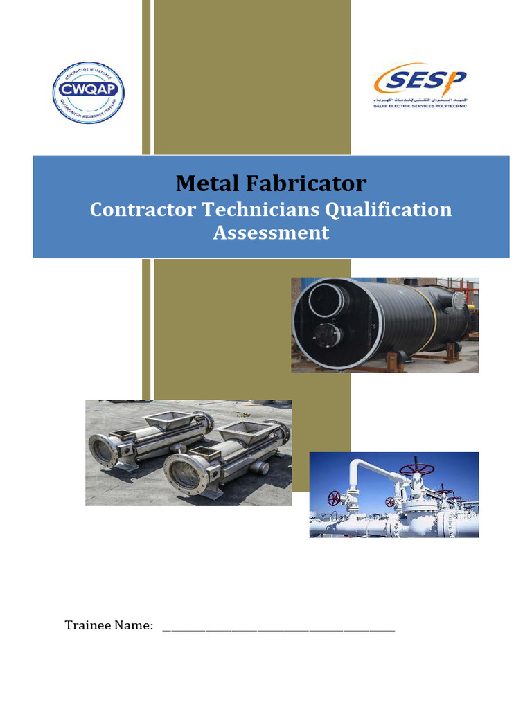 Metal Fabricator Safety Assessment Guide | PDF | Valve | Personal ...