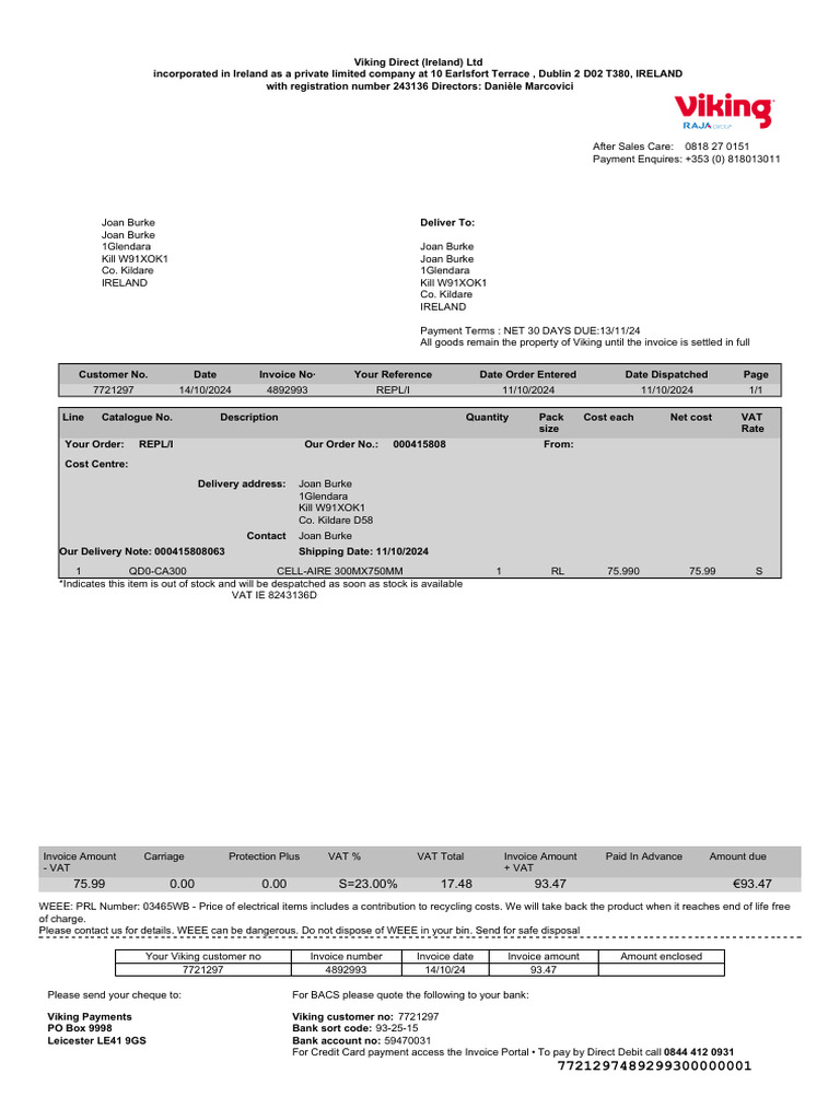 Viking Invoice and Payment Details | PDF | Invoice | Payments
