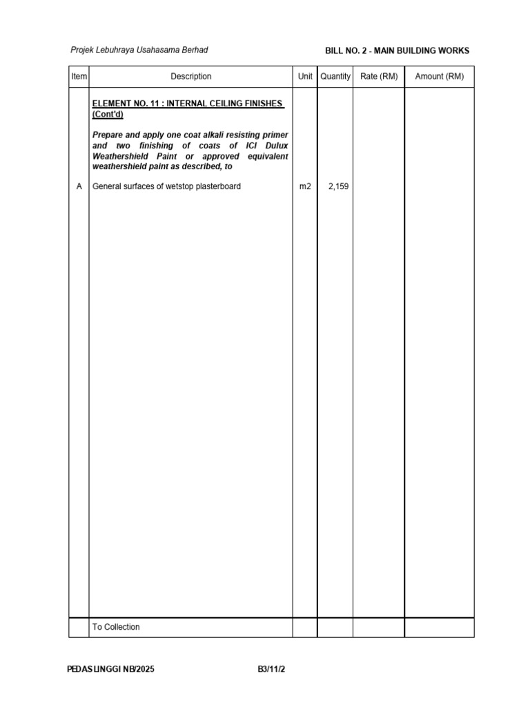 Main Building Works: Ceiling Finishes | PDF
