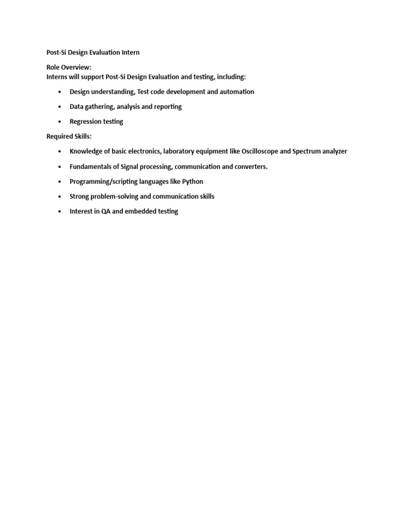 Design Evaluation Intern JD | PDF