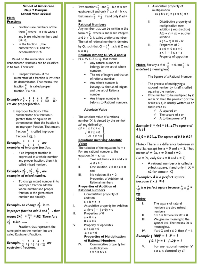 Understanding Fractions and Rational Numbers | PDF | Numbers | Rational ...