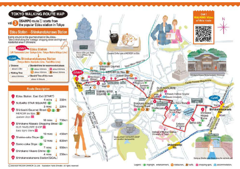 Tokyo Walking Route Map 3 Osampo | PDF