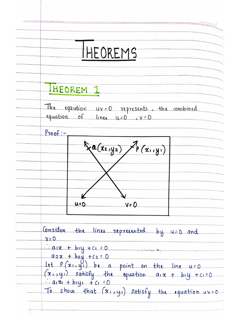 Combined Equations of Lines and Theorems | PDF | Mathematics | Algebra