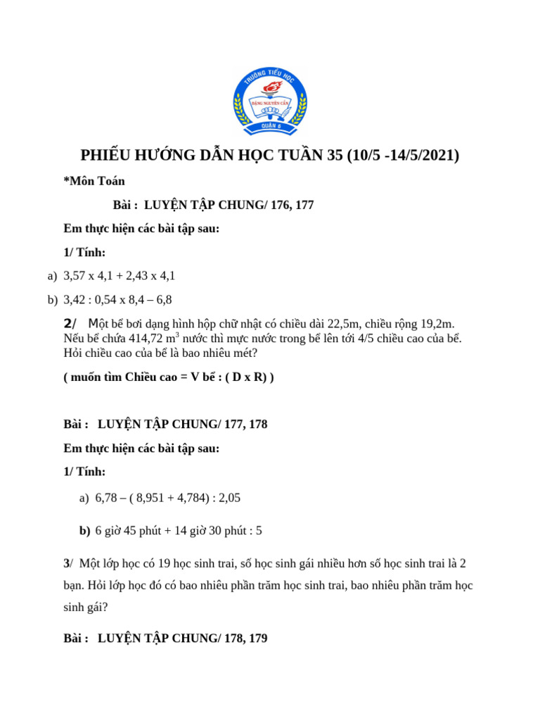 Phieu Huong Dan Hoc Tuan 24 11520218 | PDF
