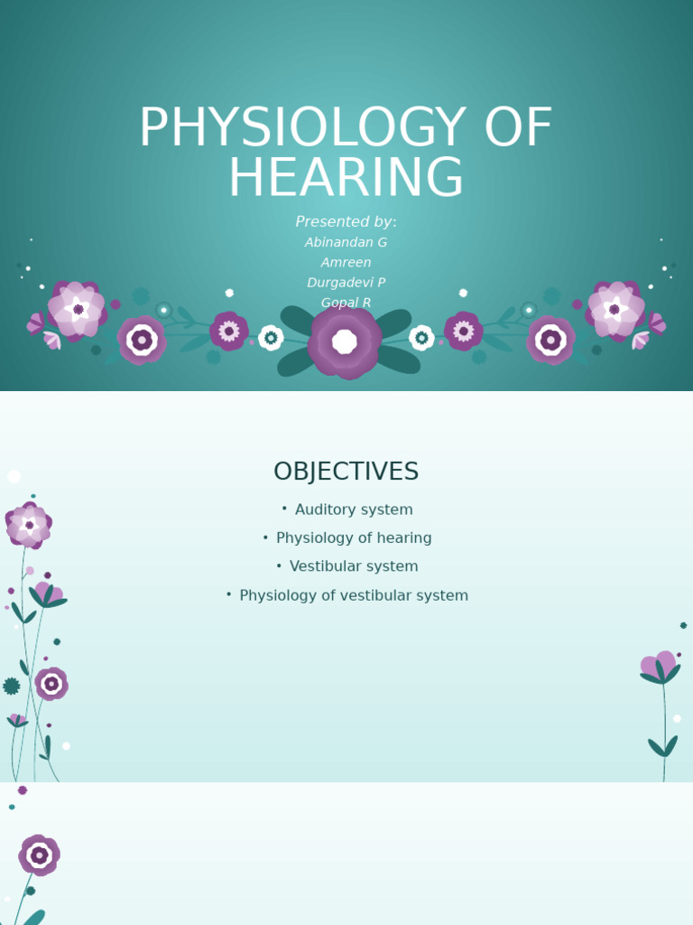 Physiology of Hearing and Vestibular System | PDF | Auditory System ...