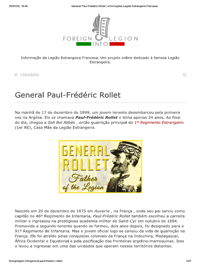 General Paul-Frédéric Rollet | PDF