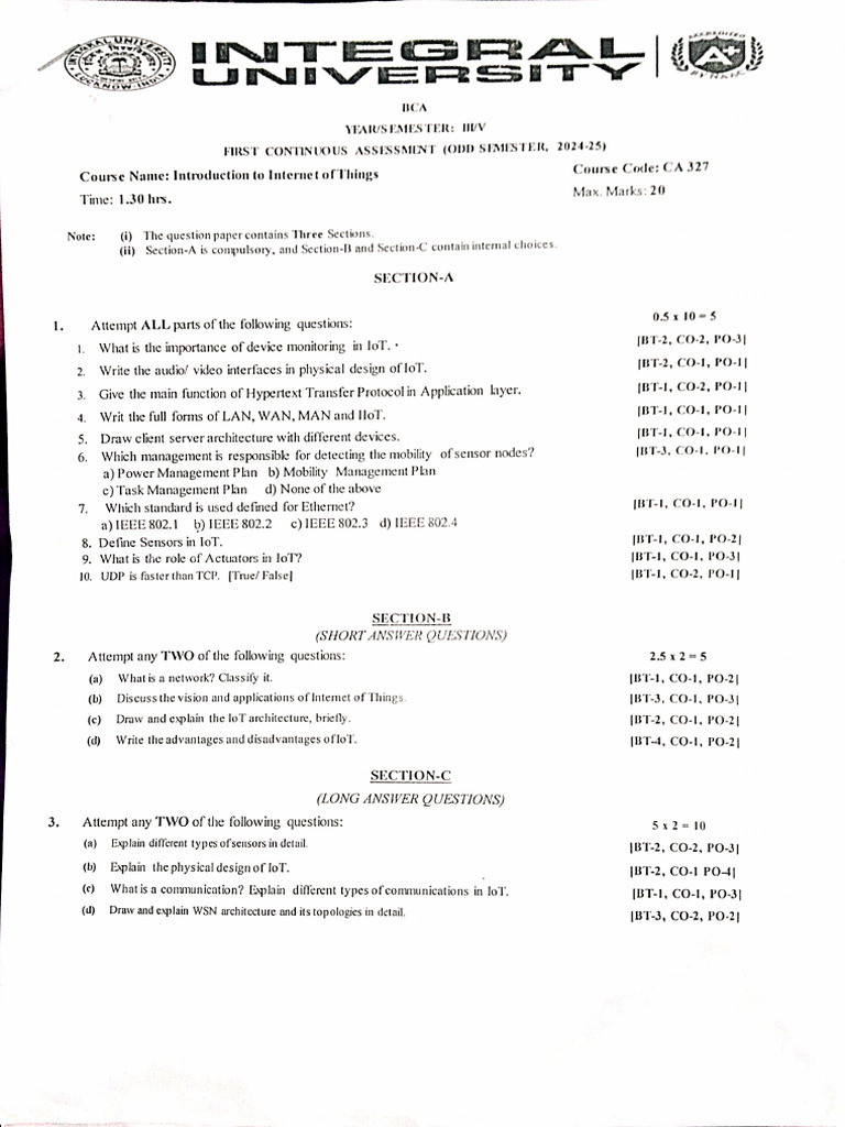 5th Mid Sem Paper's 1-2 | PDF