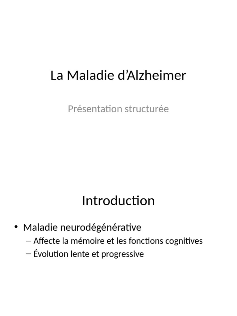 Comprendre la Maladie d'Alzheimer | PDF