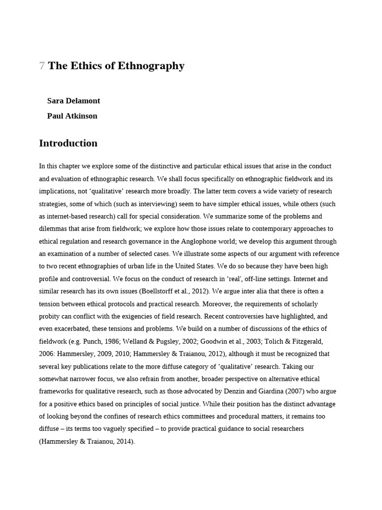 The Ethics of Ethnography | PDF