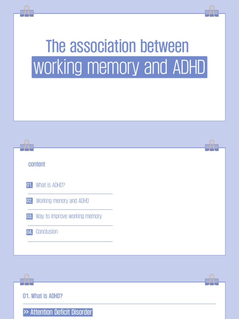 ADHD and Working Memory Insights | PDF | Attention Deficit ...