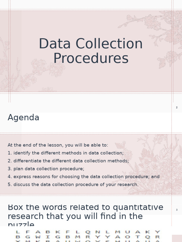 Data Collection Procedures | PDF | Survey Methodology | Quantitative ...