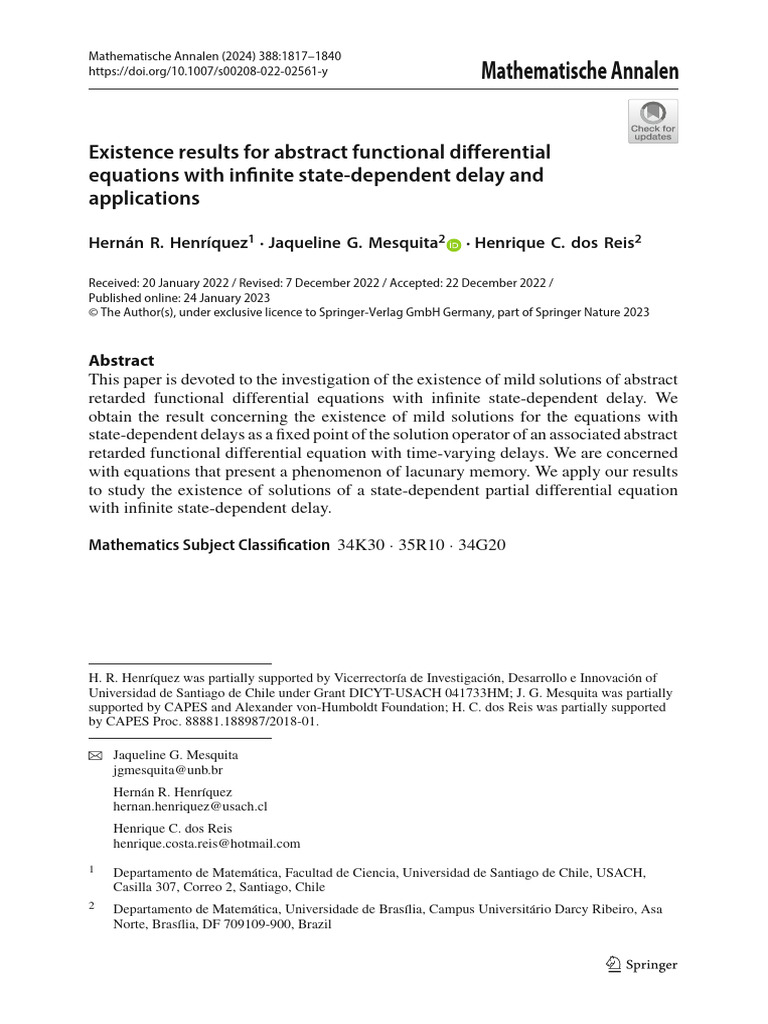 Existence Results For Abstract Functional Differential Equations With ...