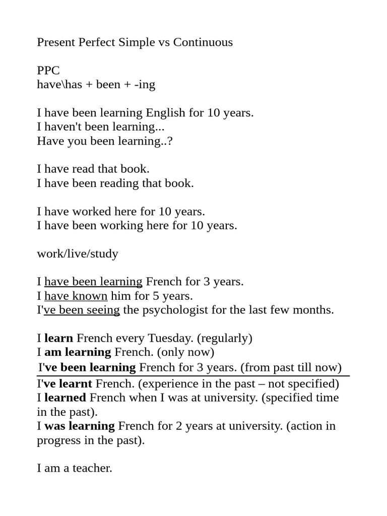 Present Perfect Simple vs Continuous Guide | PDF