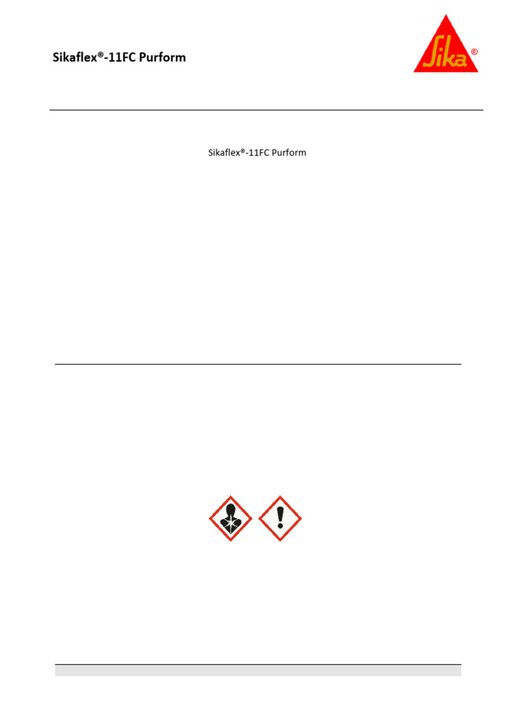 Sikaflex®-11FC Purform Safety Data Sheet | PDF | Dangerous Goods ...