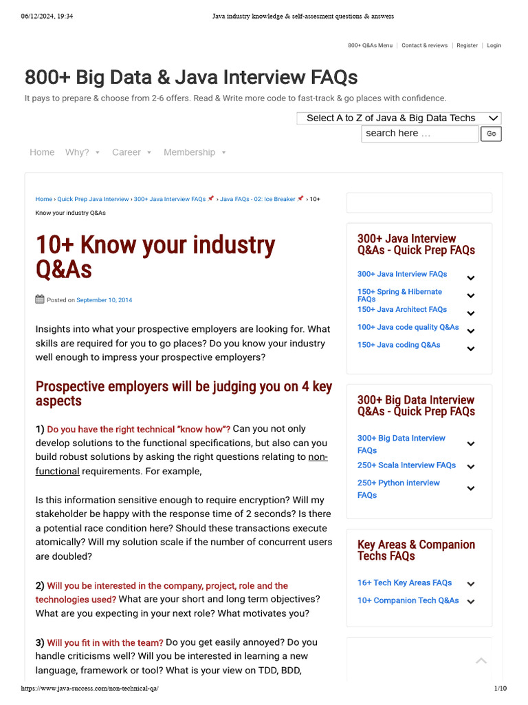 800+ Java & Big Data Interview Q&As | PDF | Job Interview | Java Script