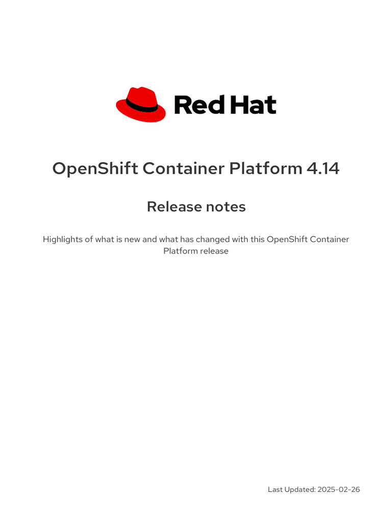 Openshift Container Platform 4.14 Release Notes en Us | PDF | Computer ...