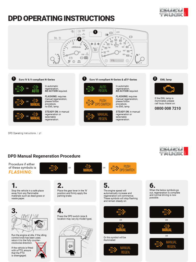 DPD Manual Regeneration Guide | PDF | Manual Transmission | Automotive ...