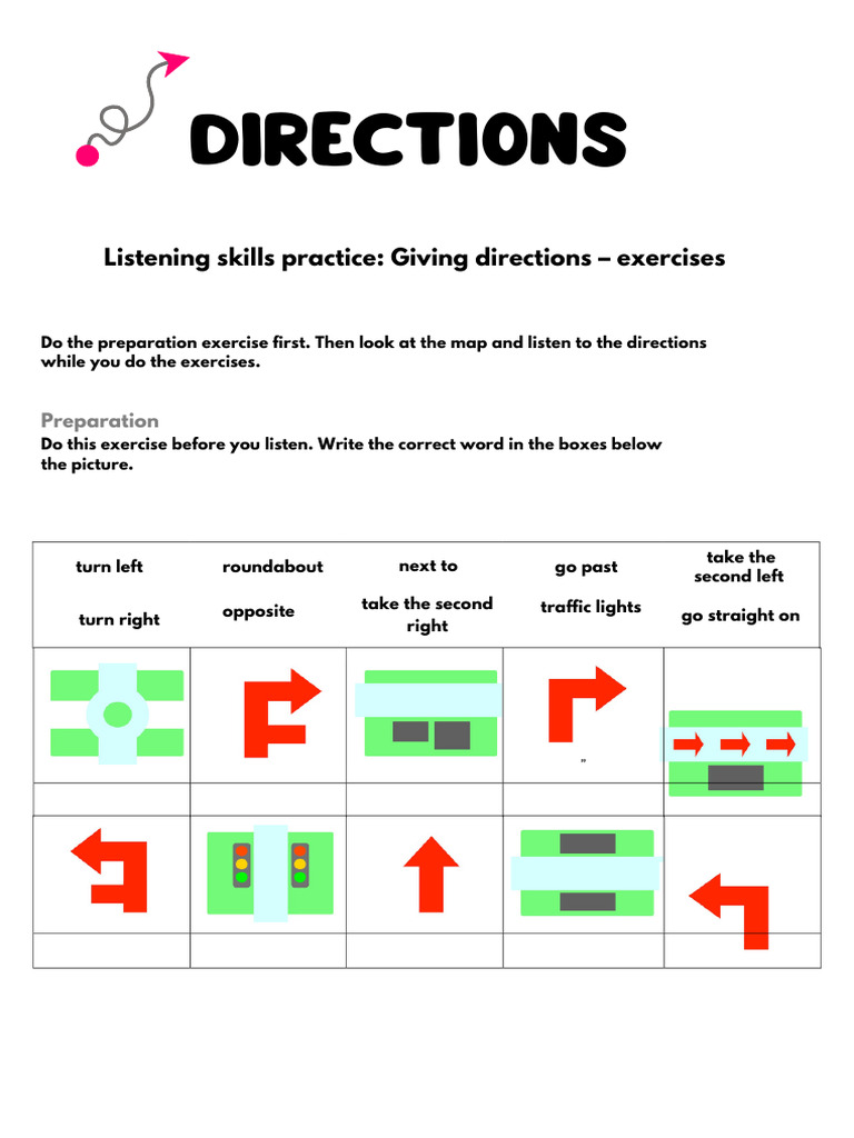 Listening Practice: Giving Directions | PDF