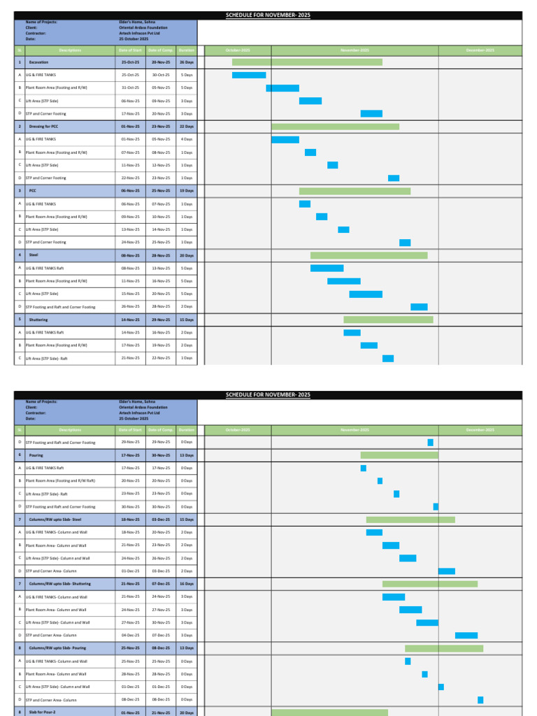 Project Schedule for Elder's Home | PDF | Civil Engineering | Components