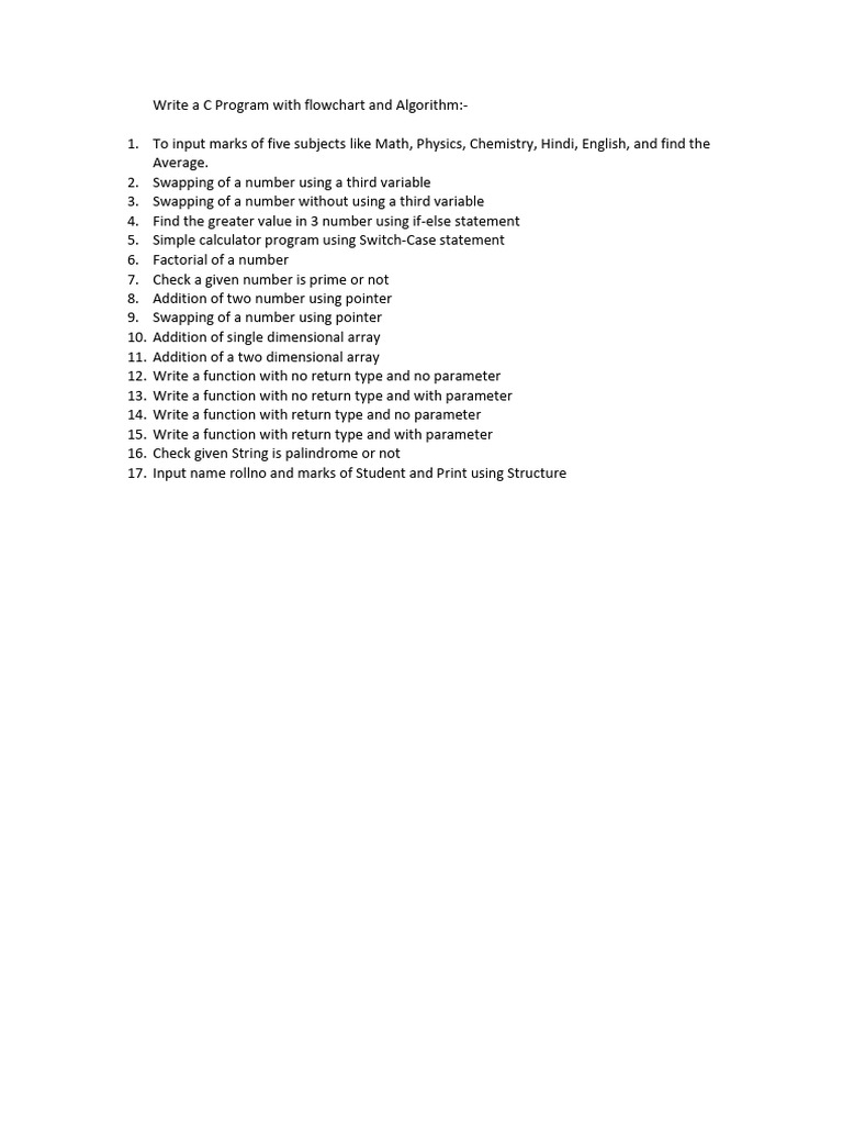 C Programming Examples with Flowcharts | PDF
