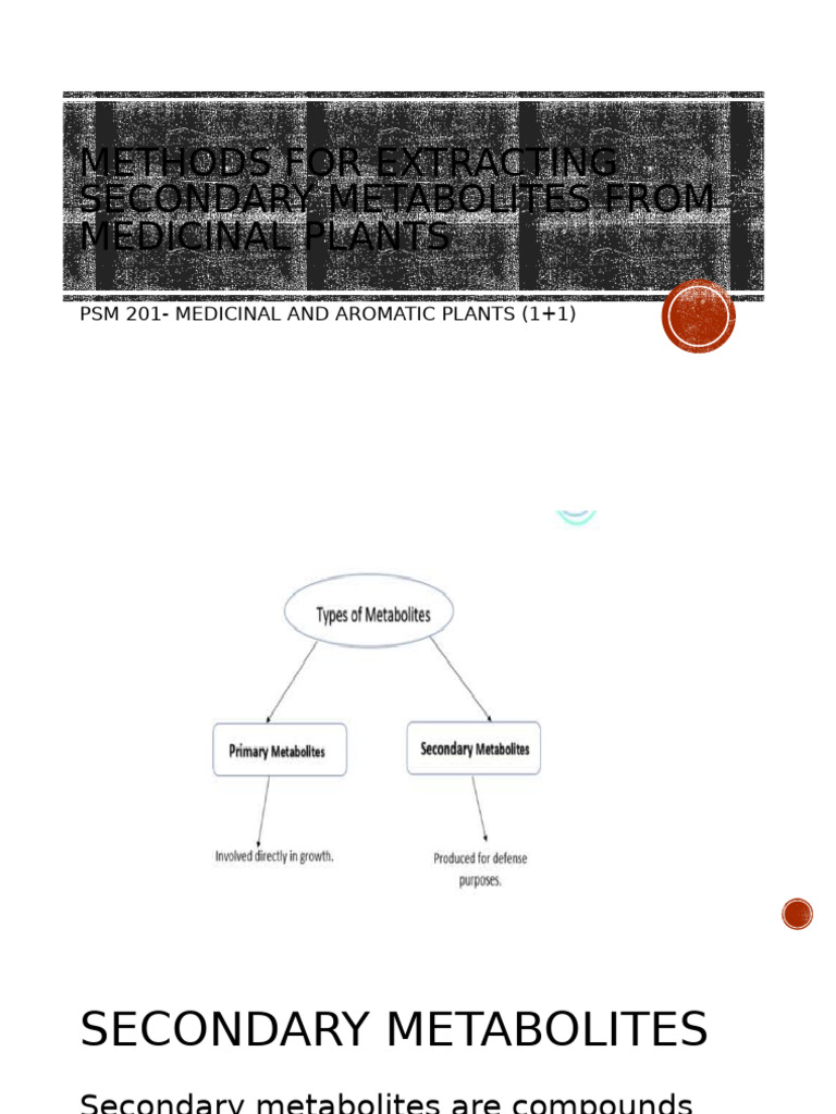 Extracting Secondary Metabolites Methods | PDF | High Performance ...