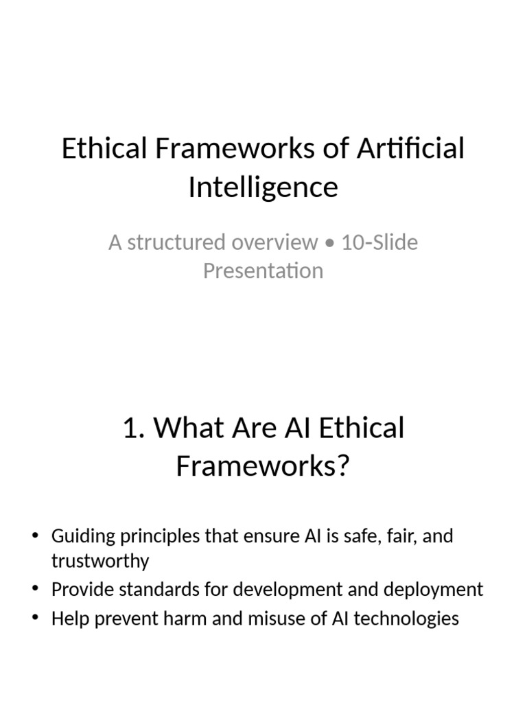 AI Ethical Frameworks Overview | PDF
