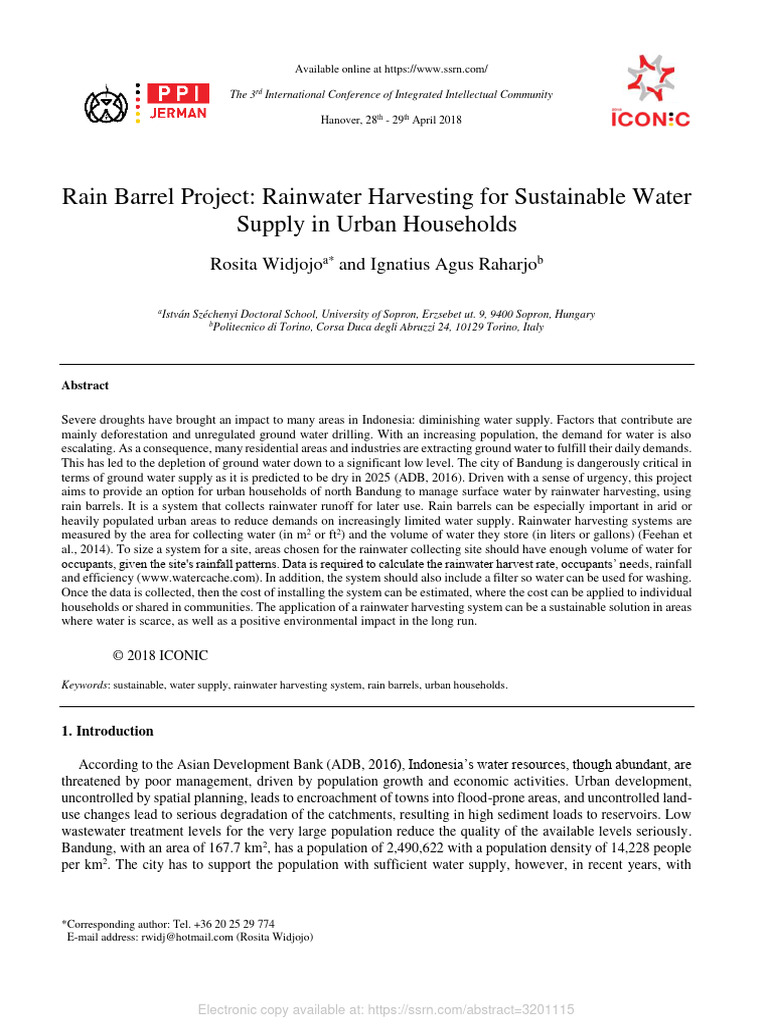 Rainwater Harvesting in Urban Bandung | PDF | Water | Rain