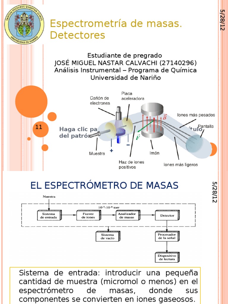 Fundamentos y Detectores en Espectrometría de Masas | PDF ...