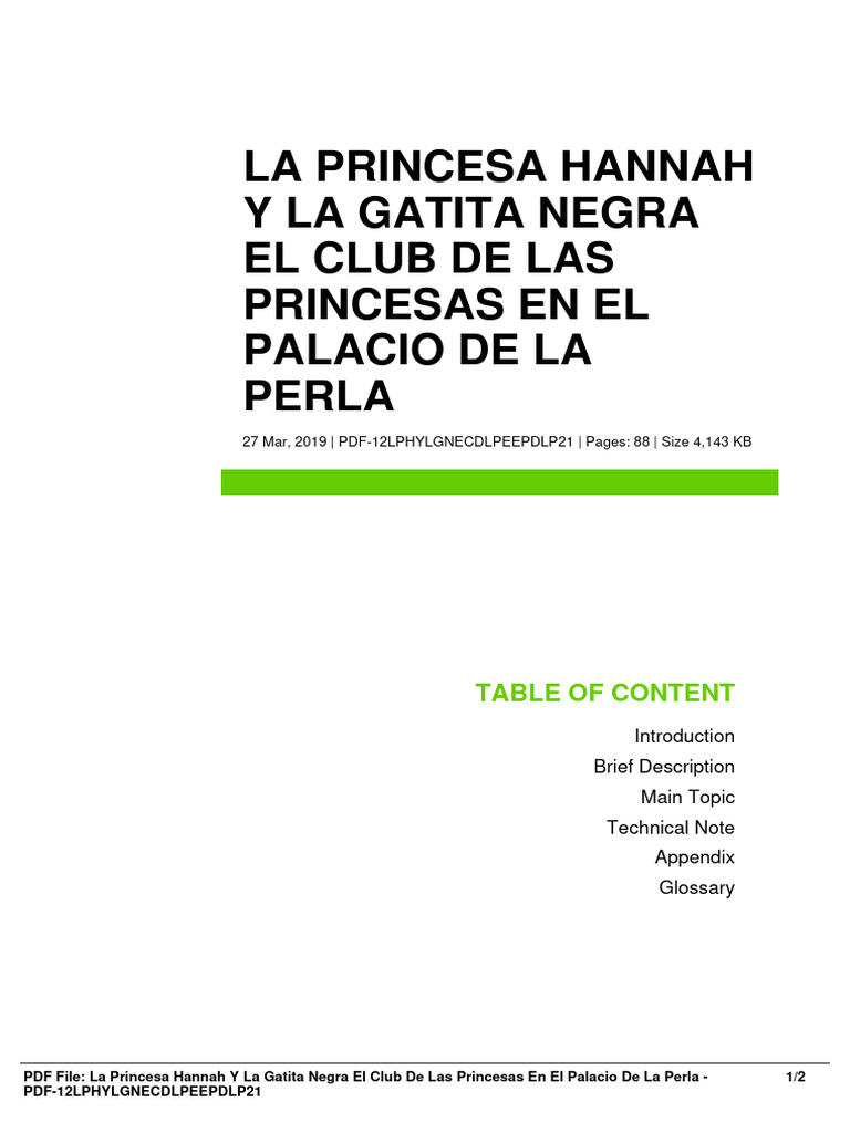 La Princesa Hannah y La Gatita Negra PDF | PDF | Computing