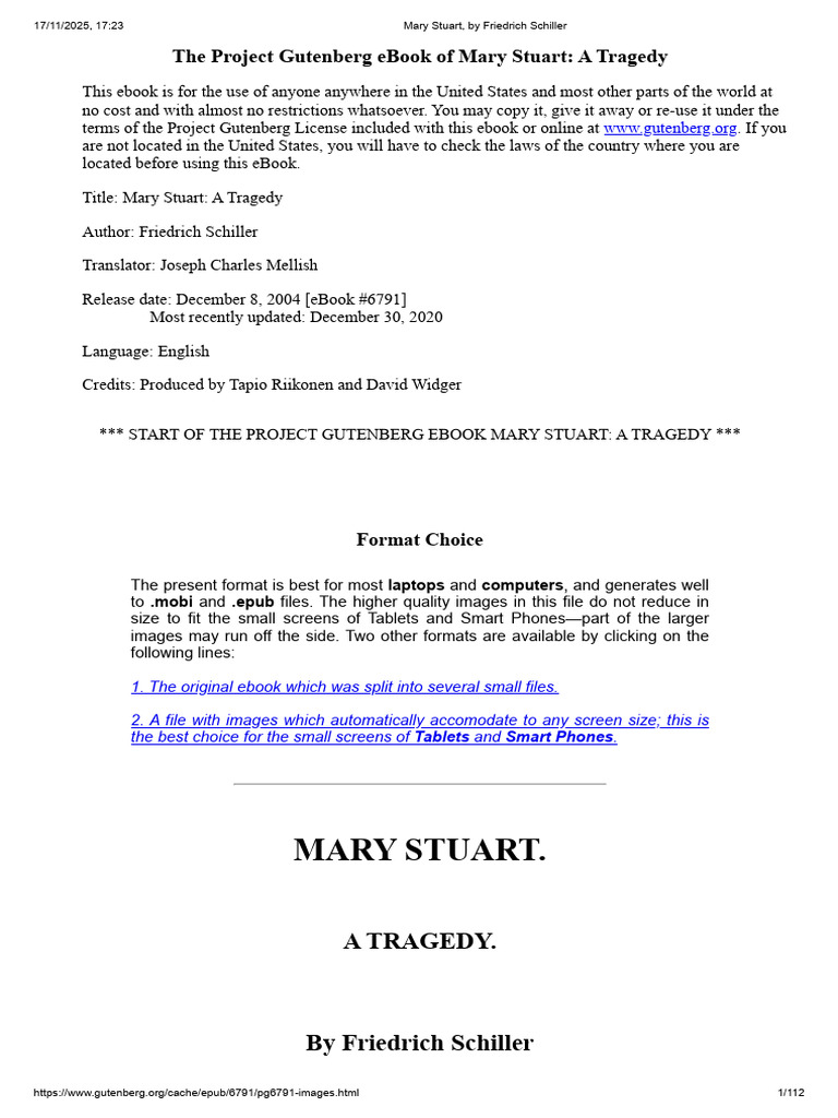 Mary Stuart: A Tragedy eBook | PDF | Penance | Project Gutenberg