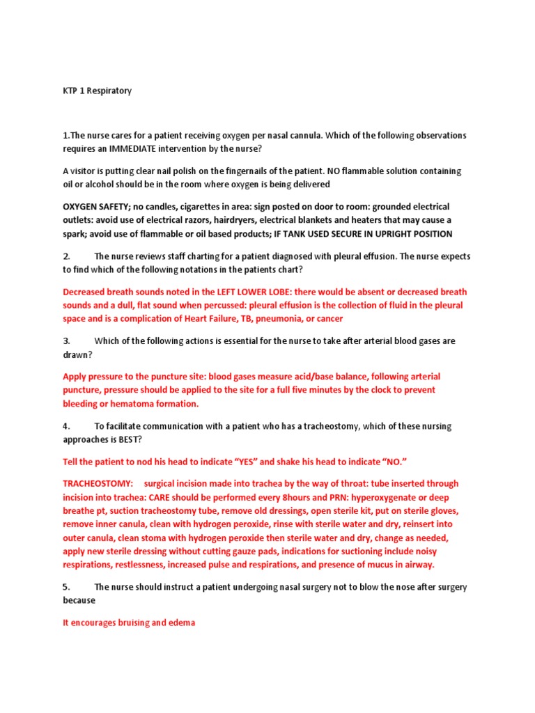KTP 1: Respiratory Nursing Interventions | PDF | Chronic Obstructive ...