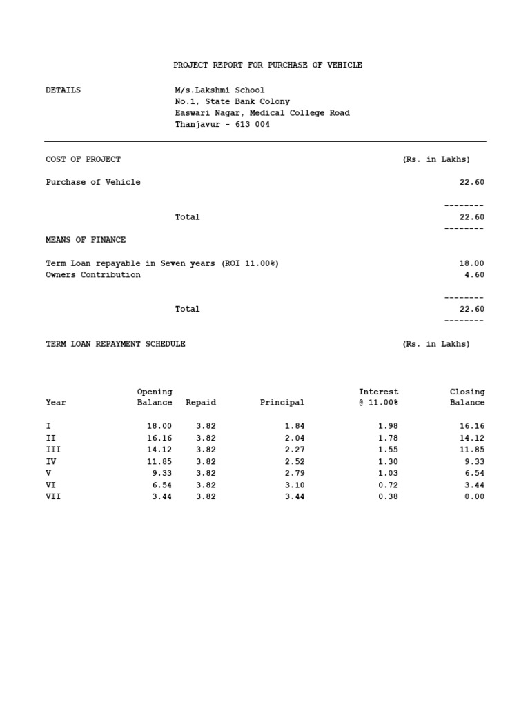 Vehicle Purchase Project Report | PDF | Investing | Expense