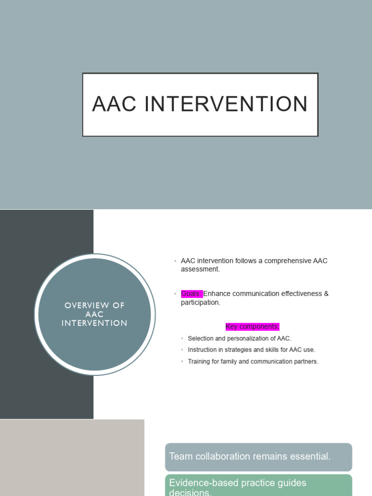 AAC Intervention Strategies and Goals | PDF | Psychological Concepts ...