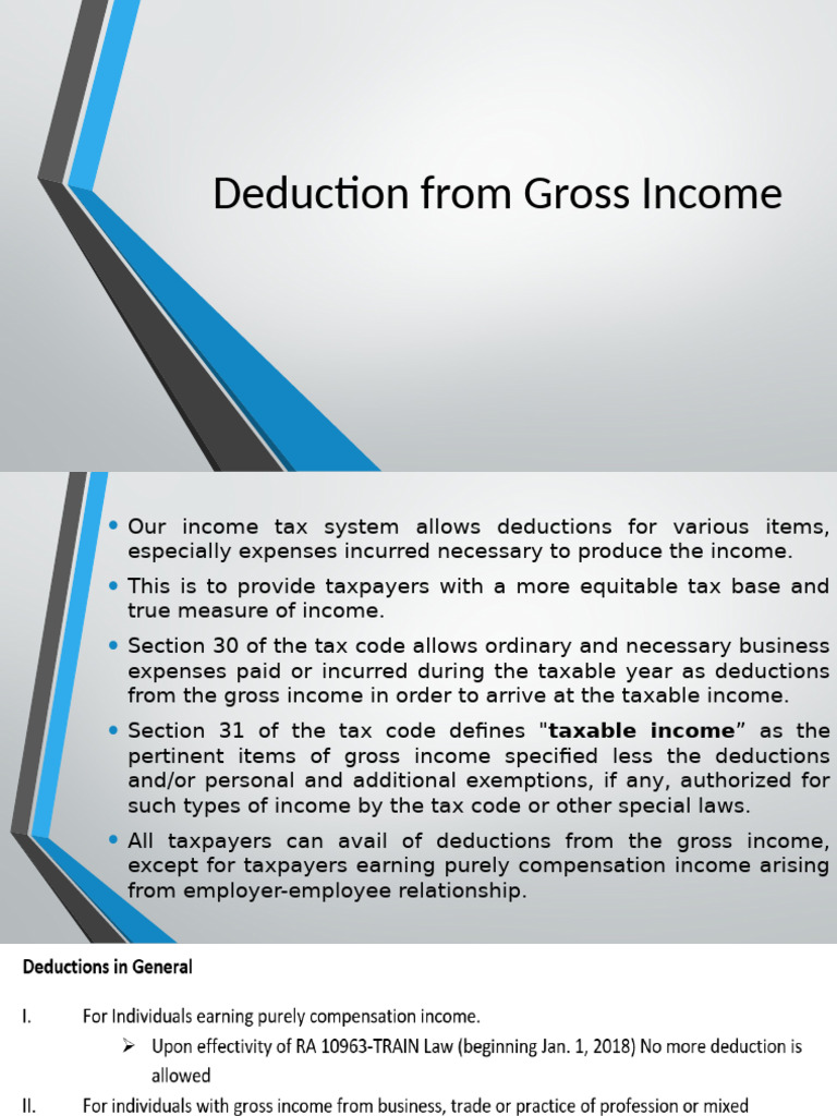 Understanding Gross Income Deductions | PDF | Tax Deduction | Expense