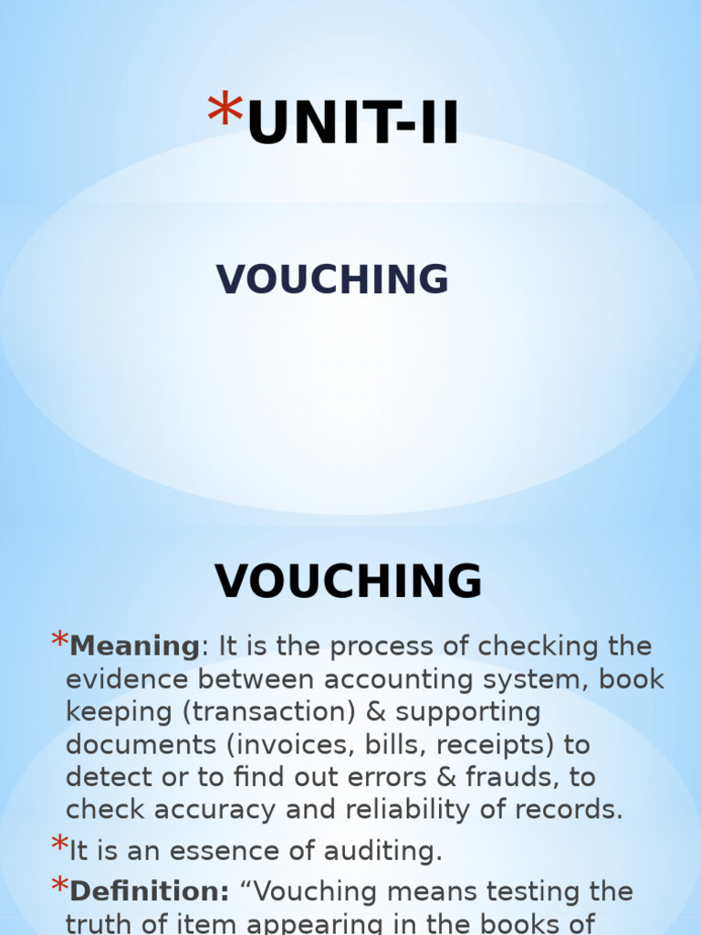 Auditing Unit II | PDF