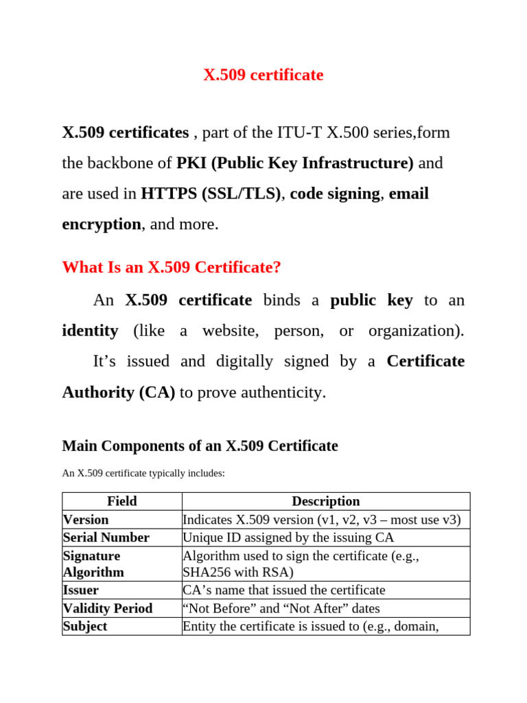 X.509 Certificates | PDF | Public Key Certificate | Public Key Cryptography
