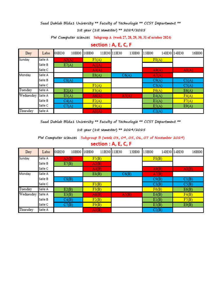 Weekly Lab Schedule for Computer Science | PDF | Chess Theory | Chess