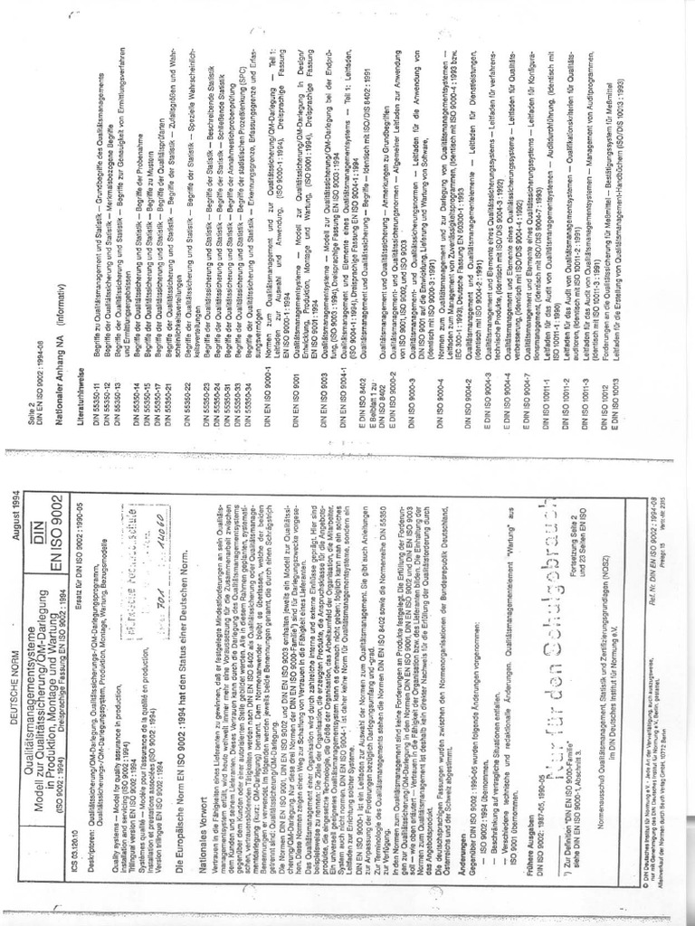 Din en Iso 9002 - 1994 | PDF
