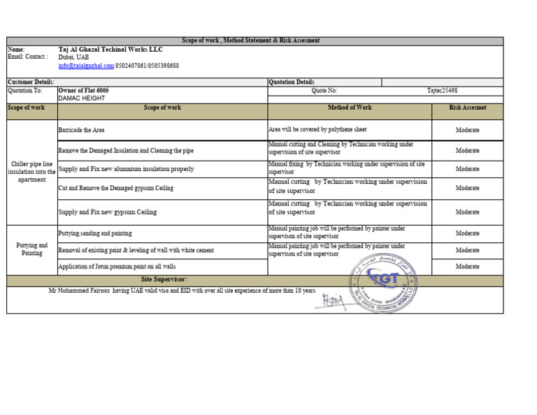Quotation for Insulation and Ceiling Work | PDF | Building Materials ...