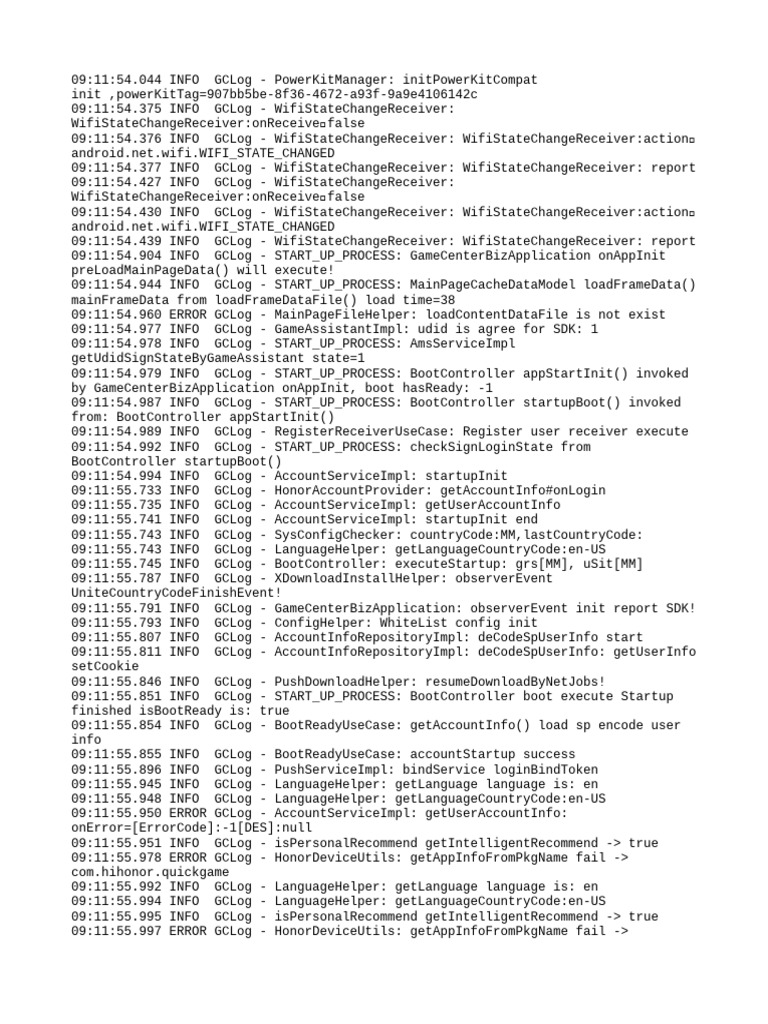 GameCenter App Initialization Logs | PDF | Software | Cyberspace