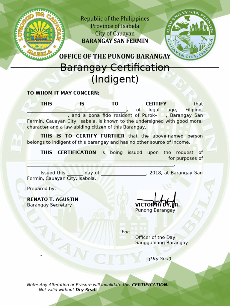 2017 Certification - Indigent | PDF