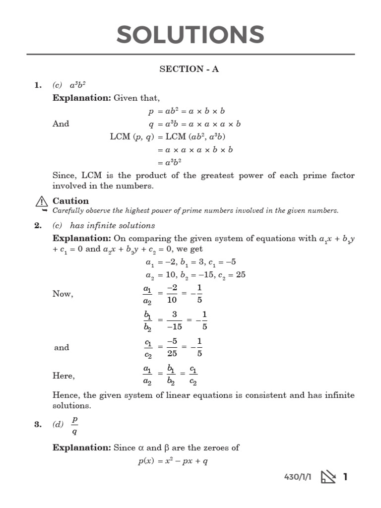 Solutions for Class X Mathematics Problems | PDF | Trigonometric ...