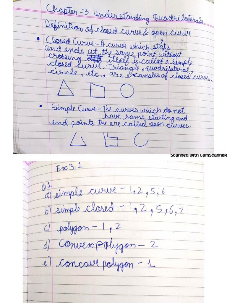 Maths Chapter 3 Understanding Quadrilaterals Notebook Work Aadhya Gaur ...