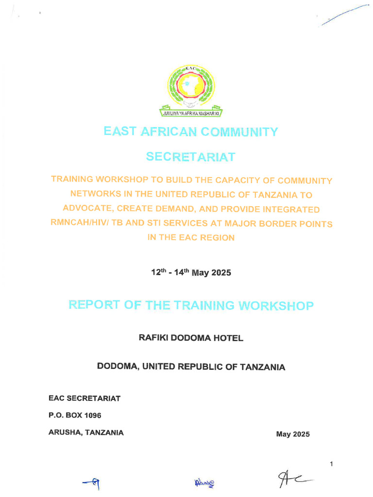 Signed Report Capacity Building Workshop Dodoma | PDF