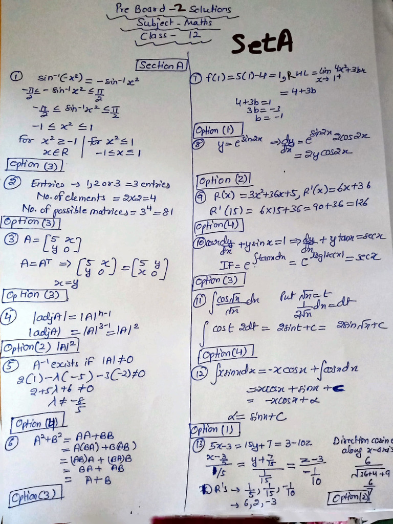 Set A Preboard 2 Solutions | PDF