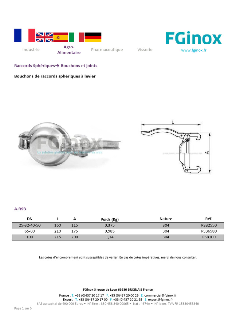 Spherical Unions Plugs Specifications | PDF